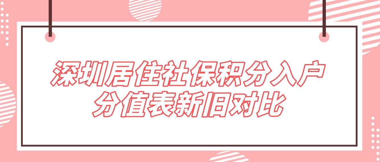 深圳居住社保积分入户分值表和以前的有什么不同？