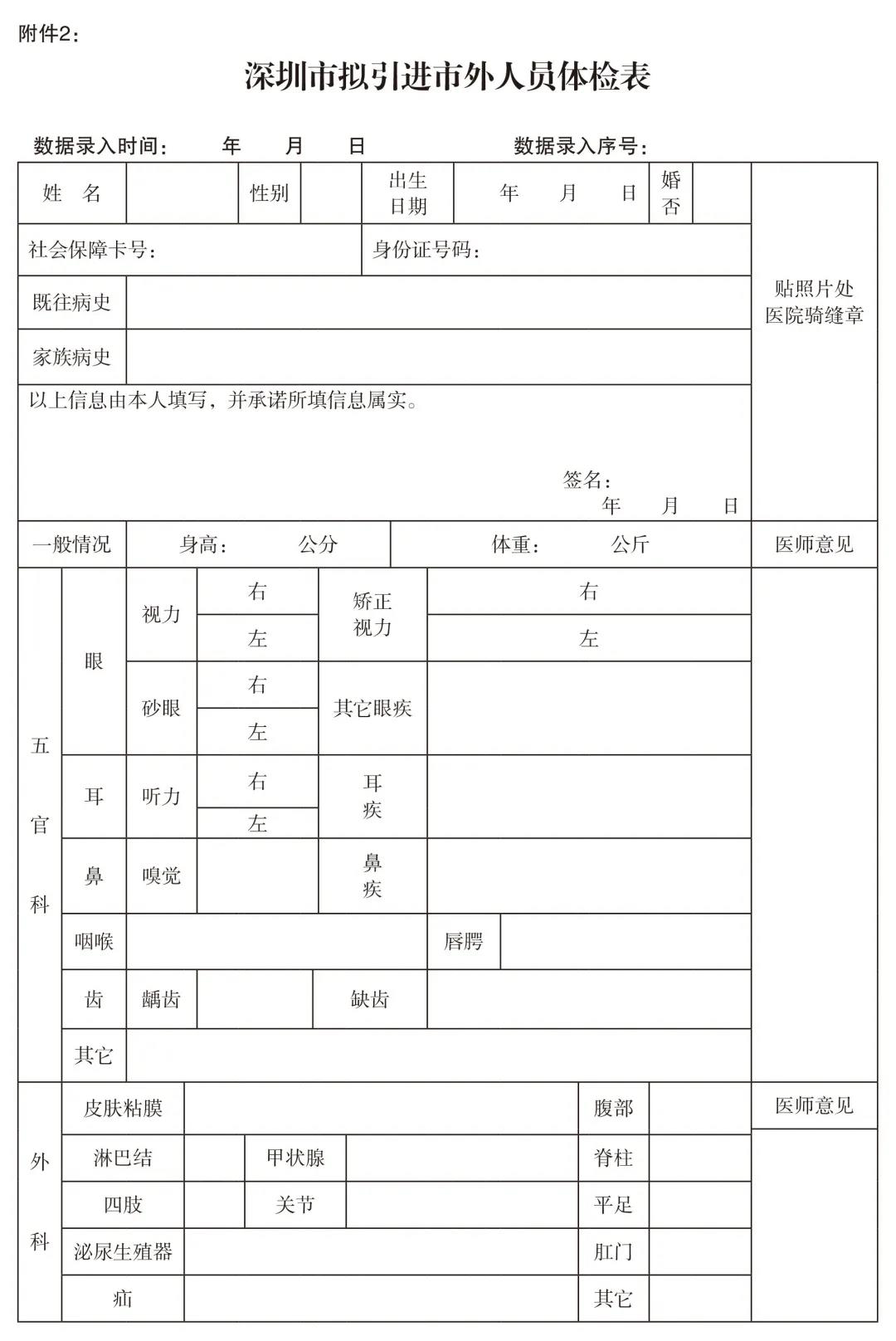 2020年深圳市入户体检指南(图2)